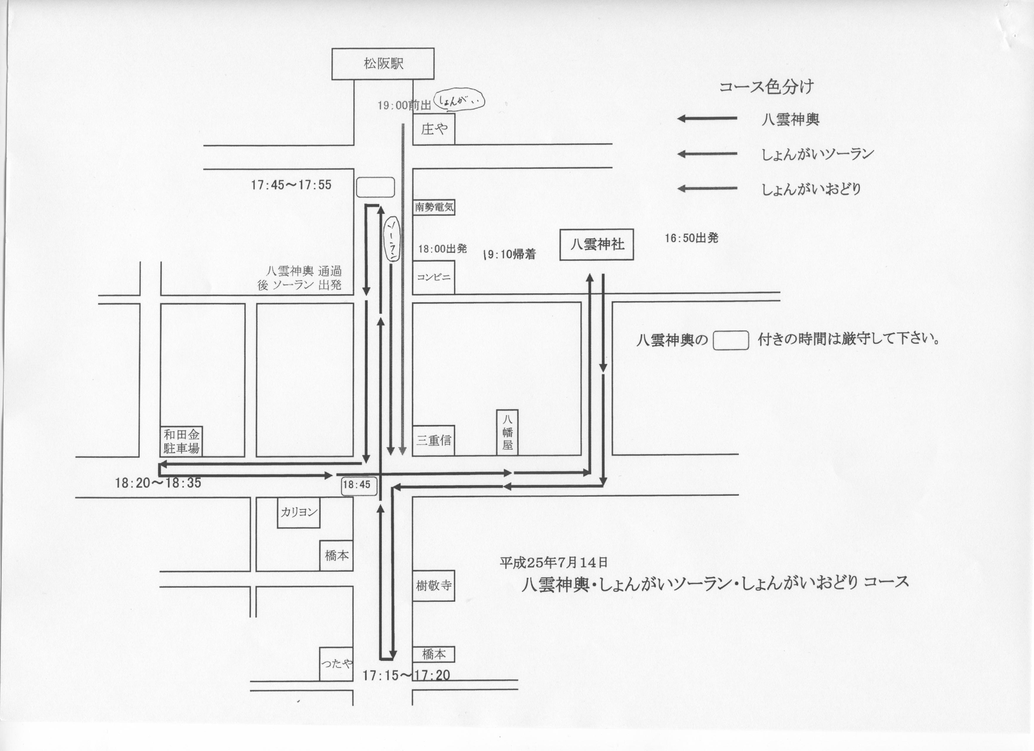 平成25年　本日渡御（とぎょ）ルート